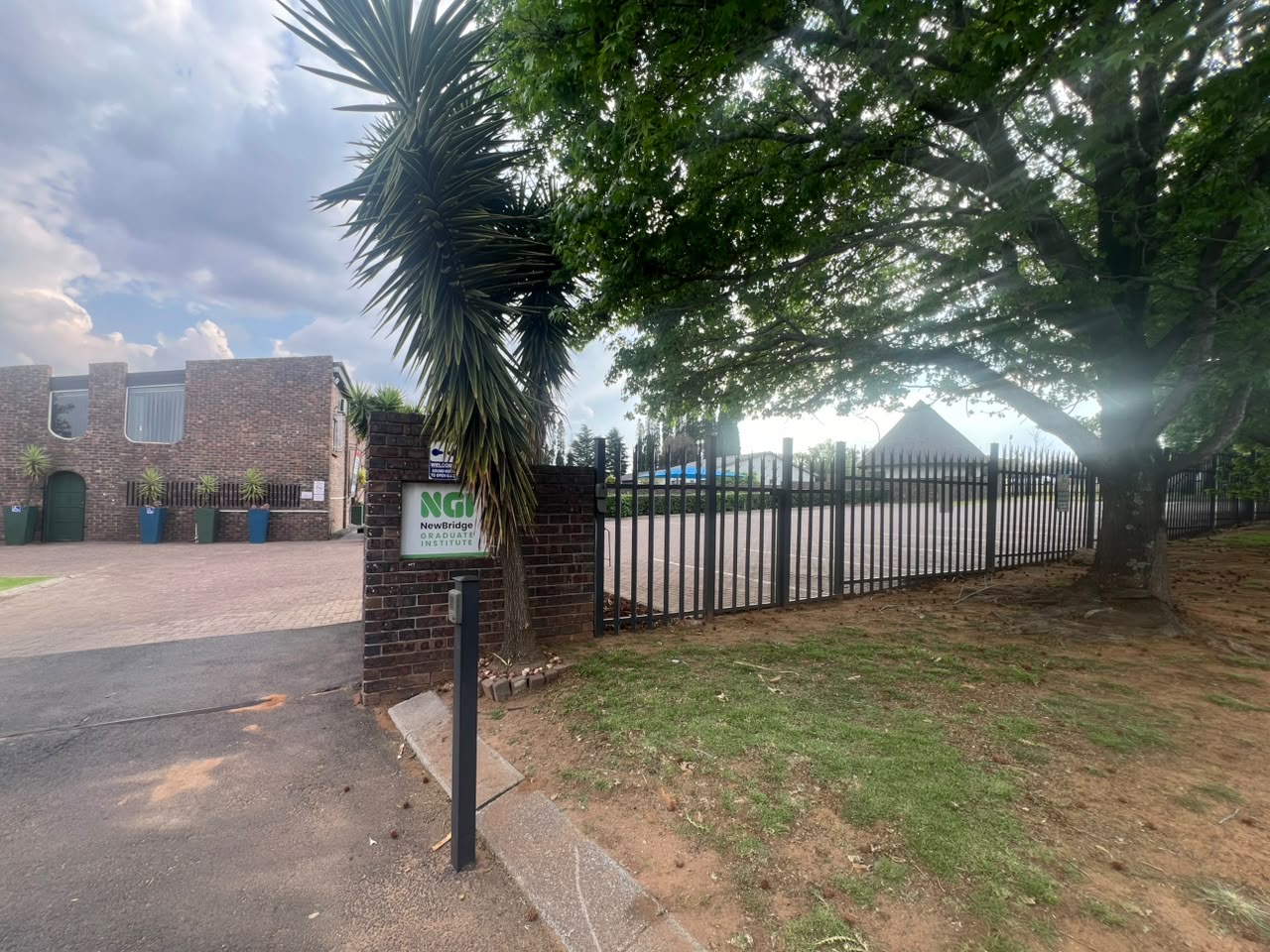 NGI Witbank campus entrance and surrounding trees